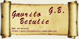 Gavrilo Betulić vizit kartica
